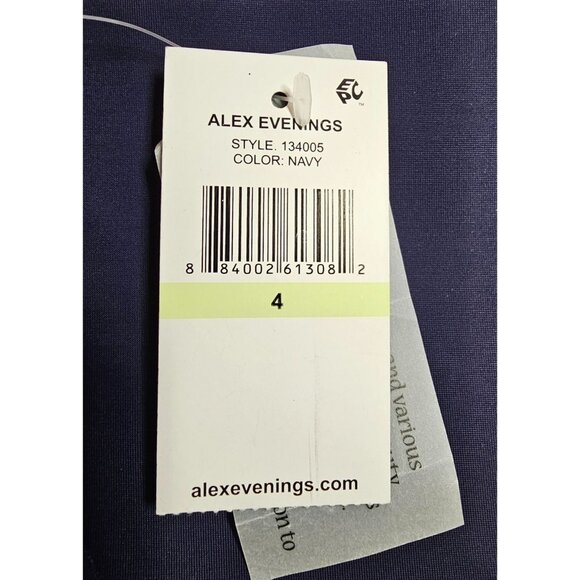 Alex Evenings Womens 4 Navy Compression Ruched Sheath Dress NWT - Picture 15 of 16